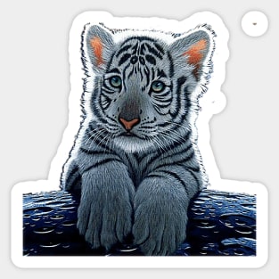 tiger whigth Sticker